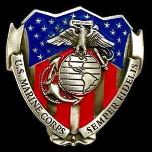 Marines Belt Buckle - Eagle Design. Unisex